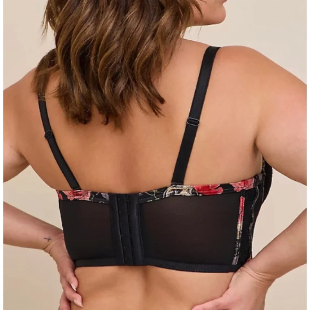 ๐ XO Plunge Push Up Longline Straight Back Bra 40DD NWT Torrid New! - Picture 3 of 4